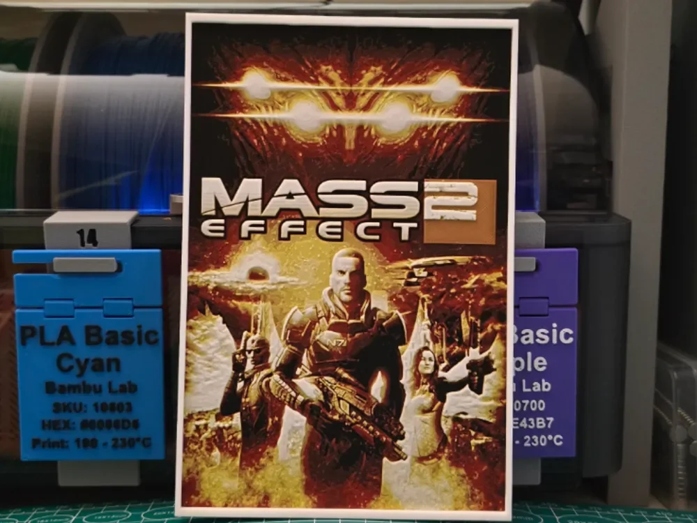 Mass Effect 2 Poster - Hueforge Art by Lumpy3D HueForge model: Mass Effect 2 Poster - Hueforge Art by Lumpy3D