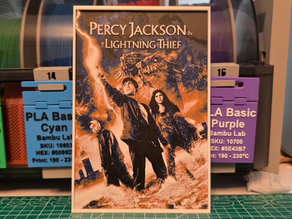 Percy Jackson: The Lightning Thief - Hueforge Art by Lumpy3D HueForge model: Percy Jackson: The Lightning Thief - Hueforge Art by Lumpy3D