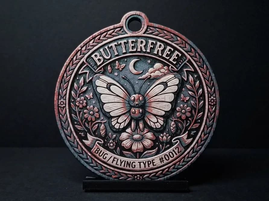 Butterfree #0012 - Pokemon Ornament by LED HueForge model: Butterfree #0012 - Pokemon Ornament by LED