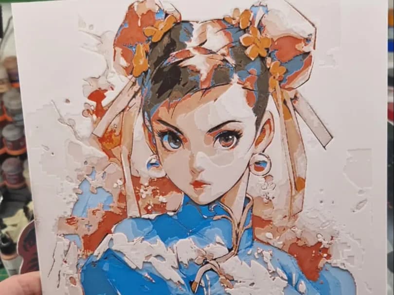 Street Fighter - Chun Li Hueforge by Dakiren HueForge model: Street Fighter - Chun Li Hueforge by Dakiren