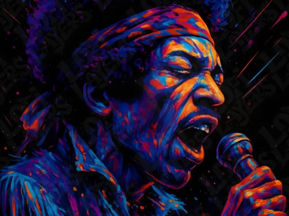 Jimi Hendrix – CMYK Hueforge Print by LoFi Layers HueForge model: Jimi Hendrix – CMYK Hueforge Print by LoFi Layers