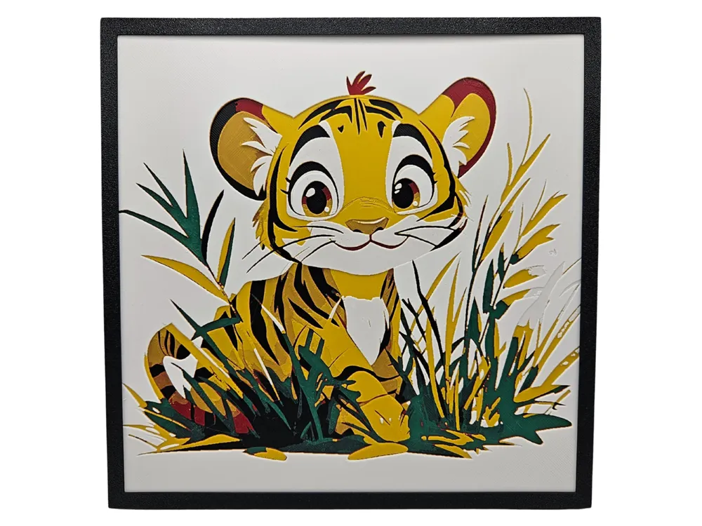 HueForge model: Tiger Cub - Adorable Animals Collection by BusyKikiBee