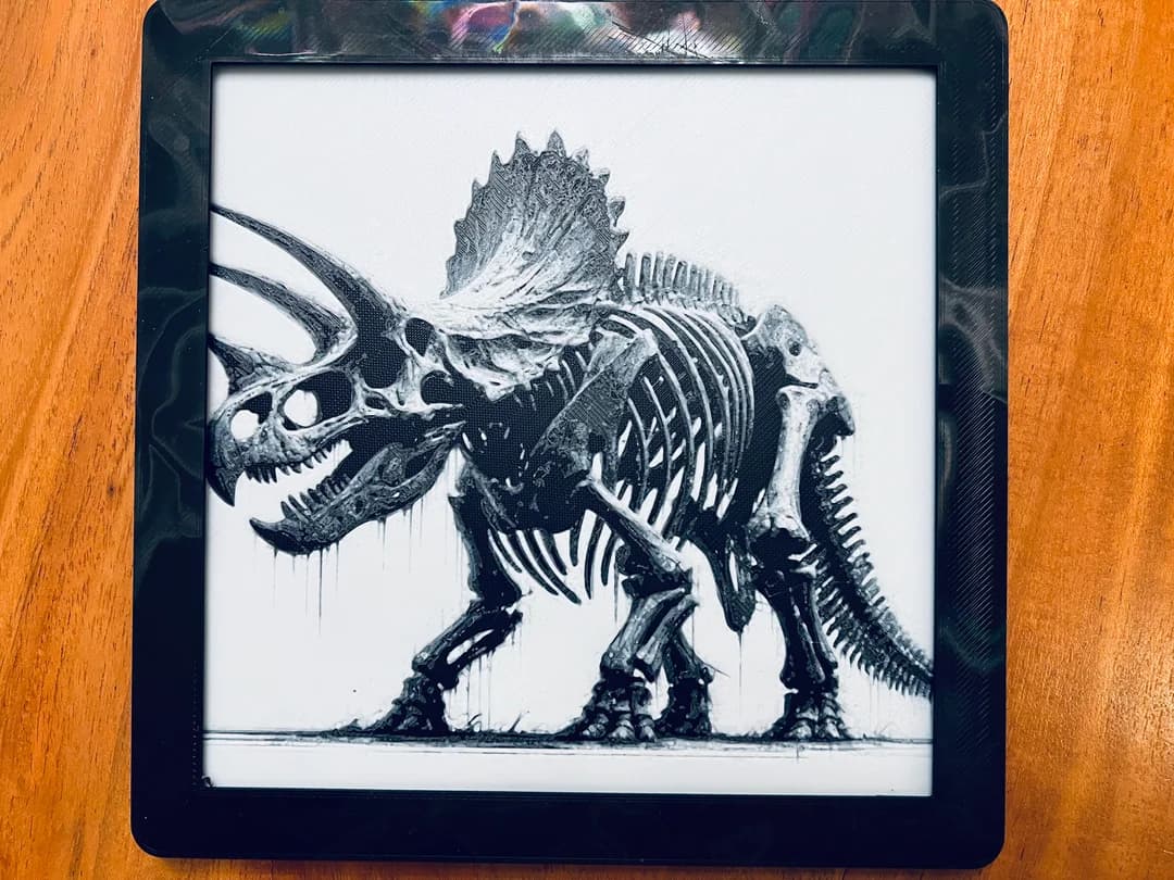 Triceratops (Bones) by JustBe 3D Printing HueForge model: Triceratops (Bones) by JustBe 3D Printing