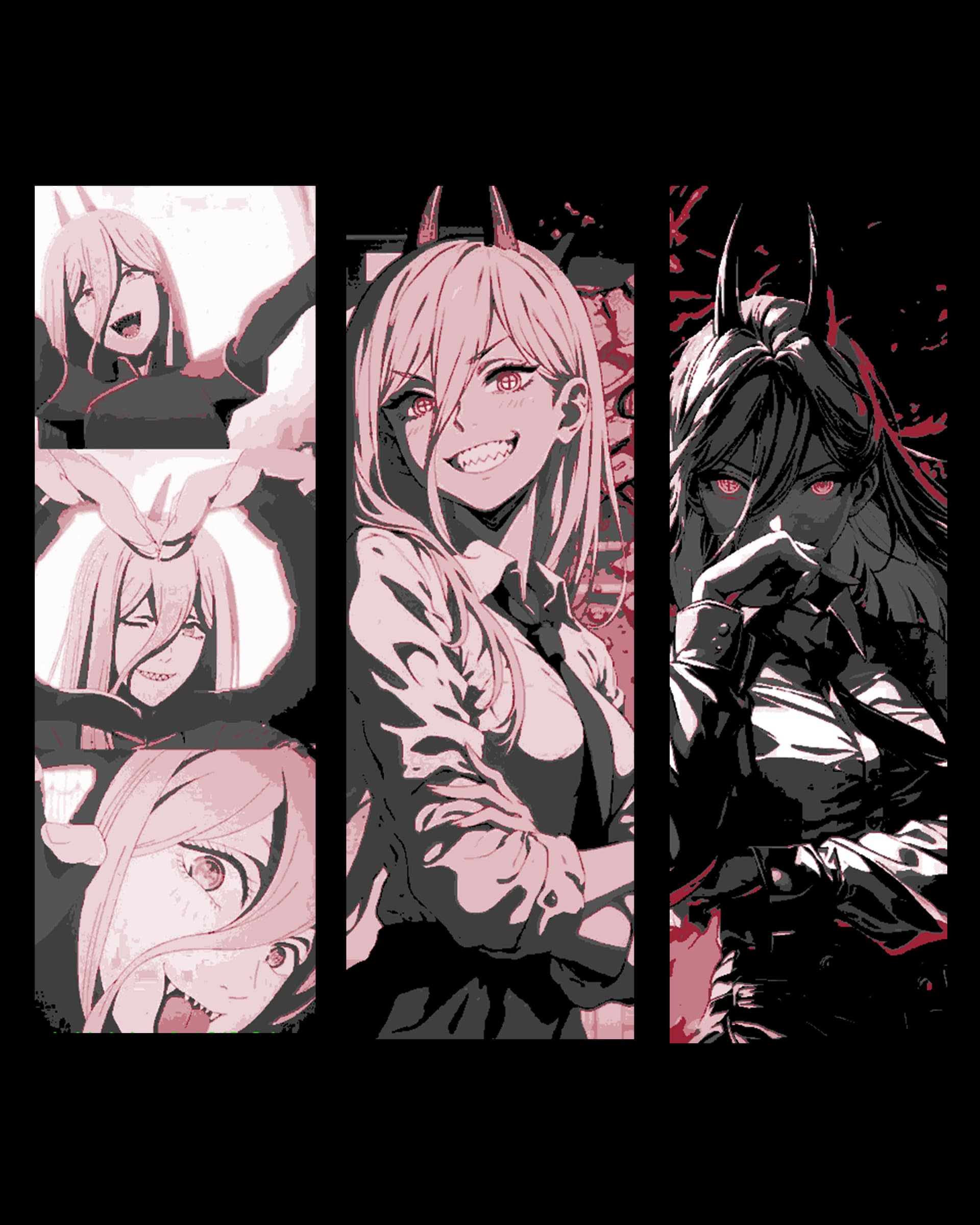 Fanart character designs from Chainsaw Man - Power - Set of Bookmarks Fanart character designs from Chainsaw Man - Power - Set of Bookmarks