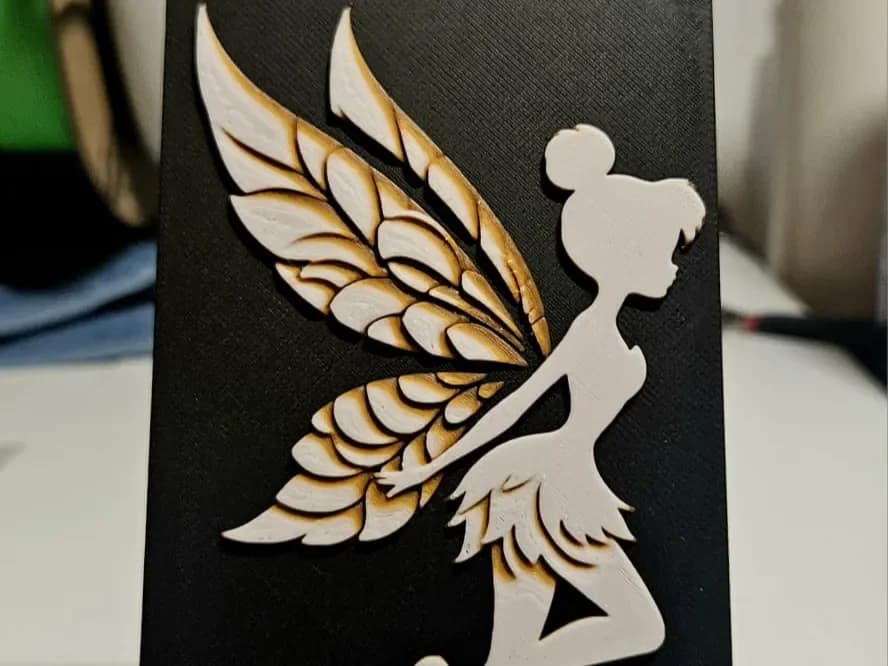 Tinkerbell Silhoutte brown orange by Mano's 3d_Art HueForge model: Tinkerbell Silhoutte brown orange by Mano's 3d_Art