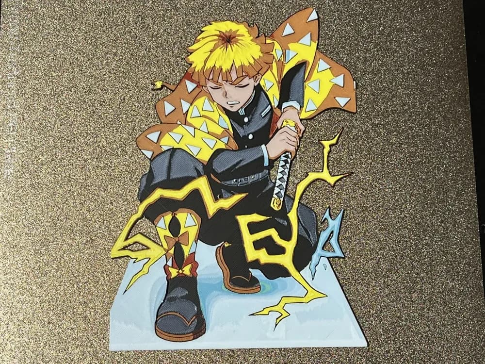 Demon Slayer Zenitsu Agatsuma Hueforge by FantasyZ HueForge model: Demon Slayer Zenitsu Agatsuma Hueforge by FantasyZ