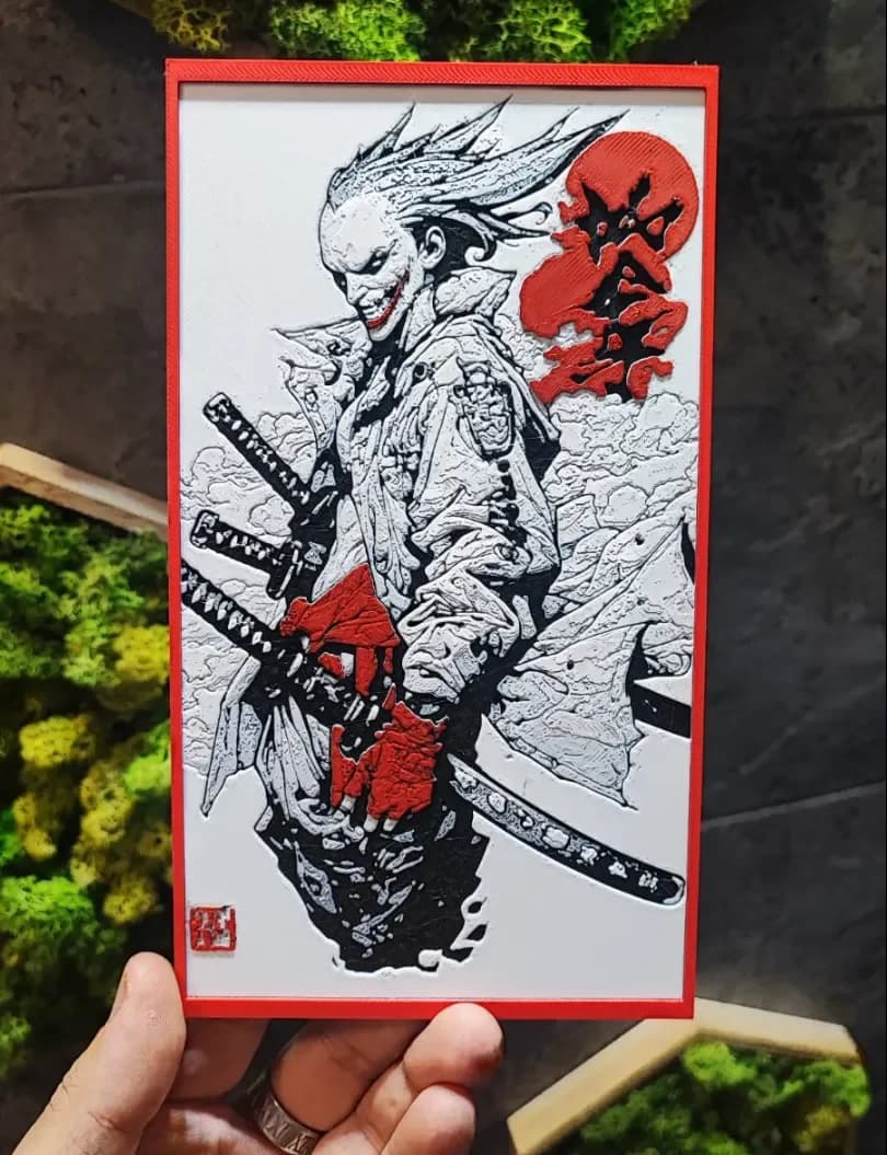 Samurai Joker by Garuda3D HueForge model: Samurai Joker by Garuda3D