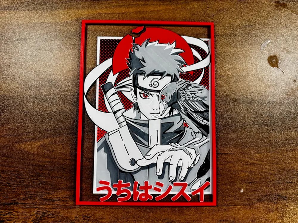 Shisui Uchiha – Crow of the Leaf Poster by 3D Prints By Vic HueForge model: Shisui Uchiha – Crow of the Leaf Poster by 3D Prints By Vic