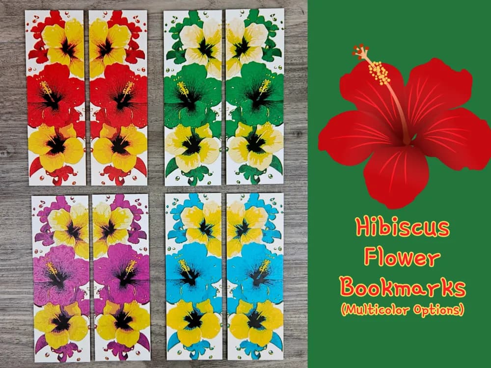 Hibiscus Flowers Bookmarks by BusyKikiBee HueForge model: Hibiscus Flowers Bookmarks by BusyKikiBee