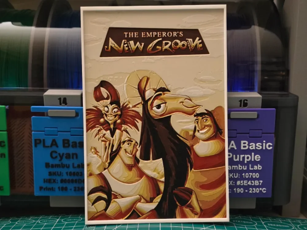 HueForge model: The Emperor's New Groove Poster - Hueforge Art by Lumpy3D