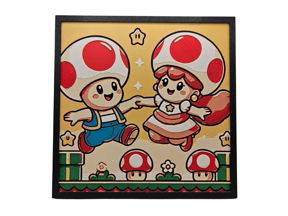 Toad Finds a Lady (Nintendo hueforge) by BusyKikiBee HueForge model: Toad Finds a Lady (Nintendo hueforge) by BusyKikiBee