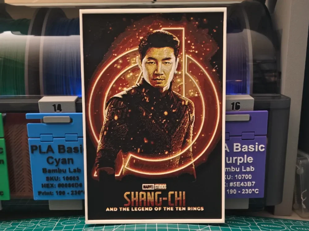 Shang-Chi and the Legend of the Ten Rings Poster by Lumpy3D HueForge model: Shang-Chi and the Legend of the Ten Rings Poster by Lumpy3D
