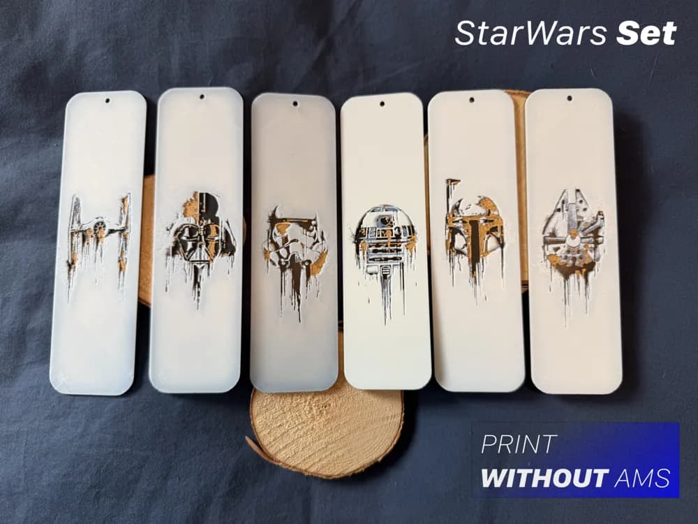Star Wars Characters Bookmarks by Loupes HueForge model: Star Wars Characters Bookmarks by Loupes