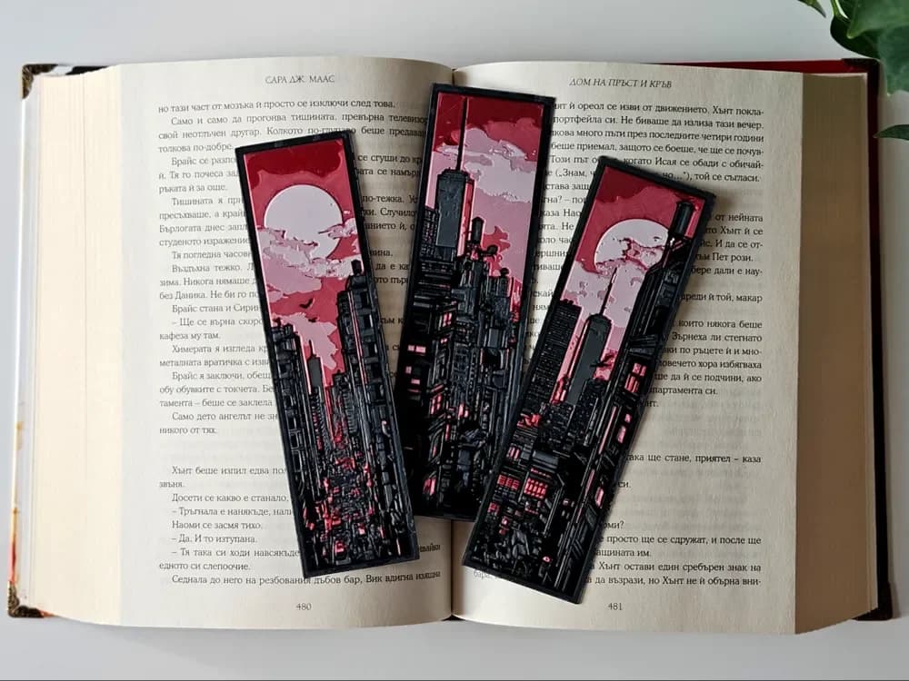 Endless Metropolis - Bookmarks Set by C3D HueForge model: Endless Metropolis - Bookmarks Set by C3D