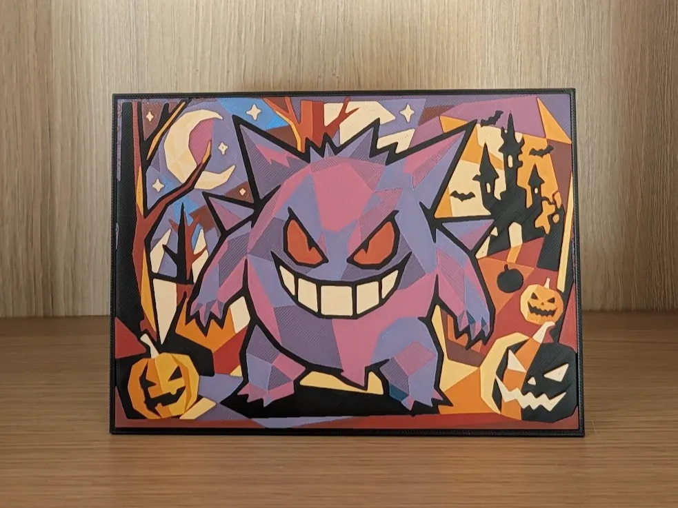 Gengar Halloween Hueforge & Frame by Nextopia HueForge model: Gengar Halloween Hueforge & Frame by Nextopia