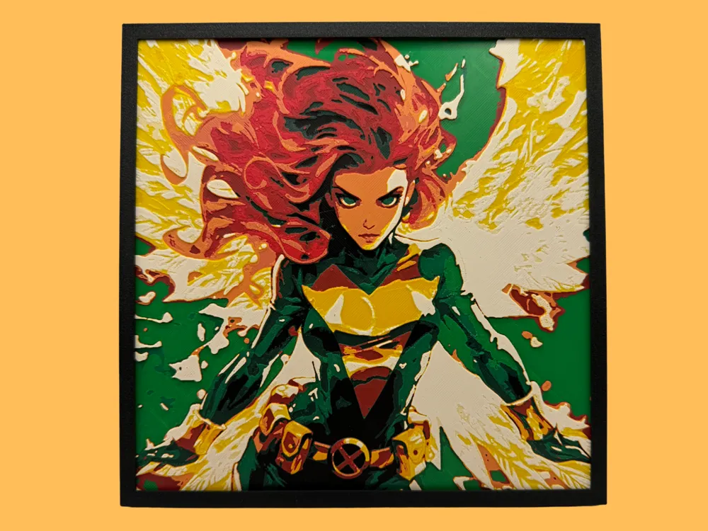 Jean Grey - The Phoenix - Marvel Hueforge by Canadian Gamer HueForge model: Jean Grey - The Phoenix - Marvel Hueforge by Canadian Gamer