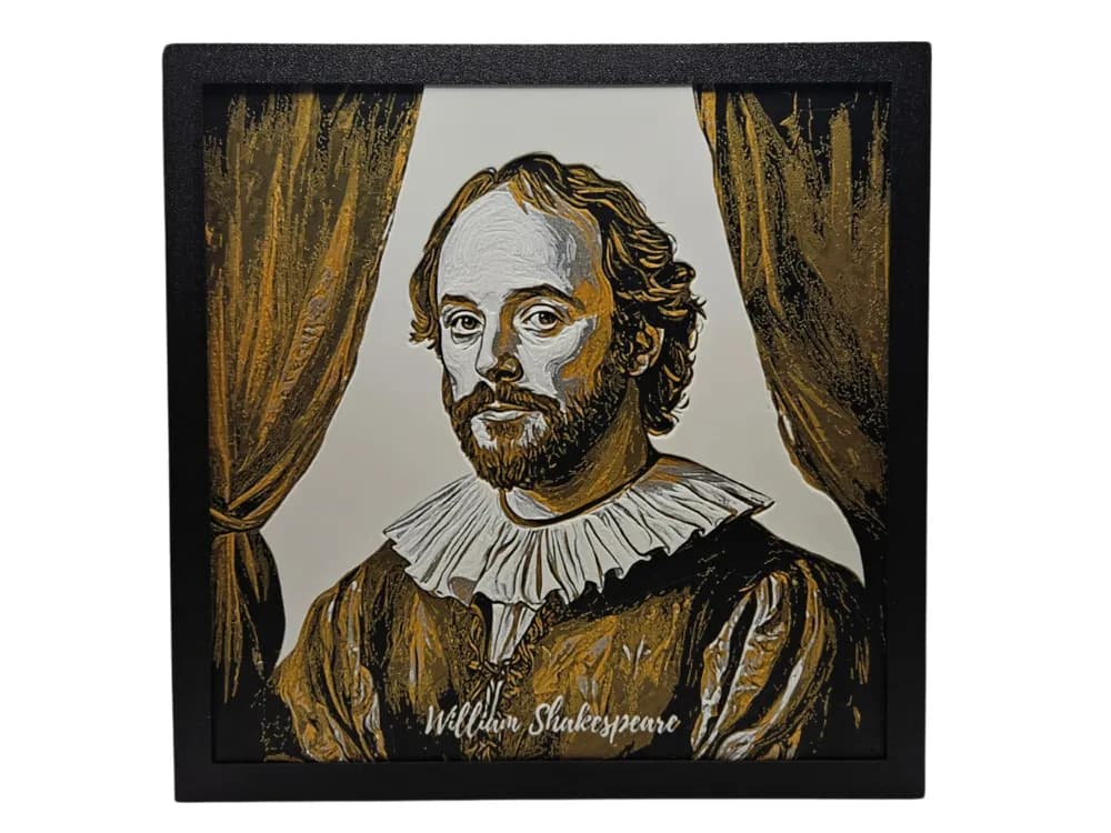 HueForge model: Portrait of William Shakespeare by BusyKikiBee