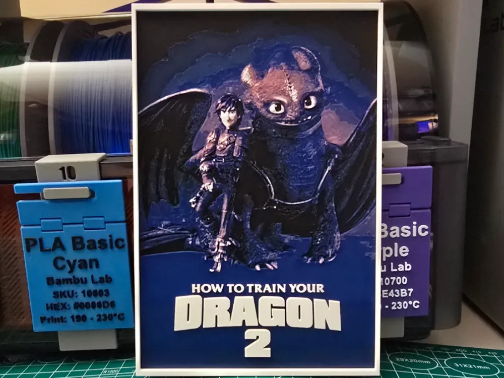 HueForge model: How to Train Your Dragon 2 Movie Poster - Hueforge by Lumpy3D