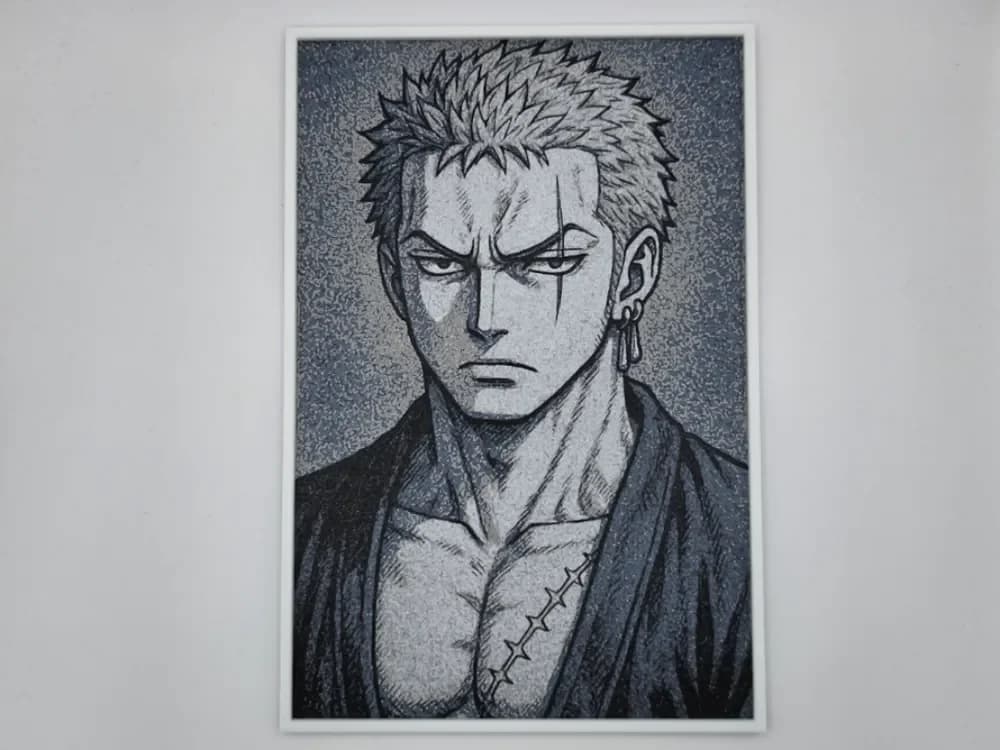 Portait Roronoa zorro One piece by Kactus Fpv HueForge model: Portait Roronoa zorro One piece by Kactus Fpv