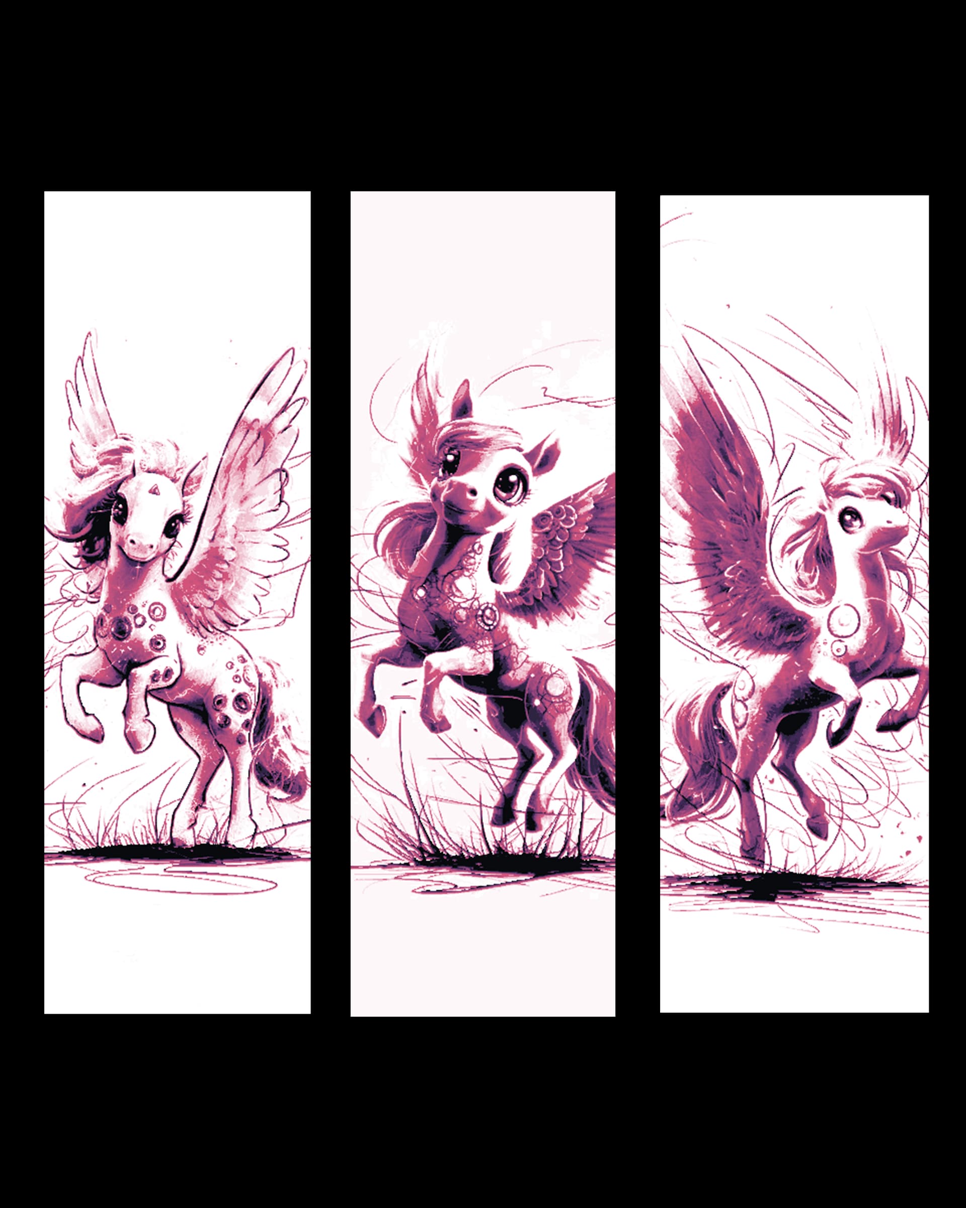 Sketch of a fun loving Pegasus friend - Flying Fun Times - Set of bookmarks by BooneCo3d HueForge model: Sketch of a fun loving Pegasus friend - Flying Fun Times - Set of bookmarks by BooneCo3d