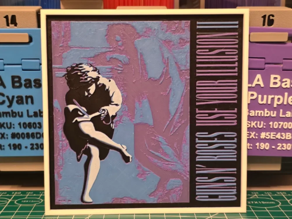 Guns N' Roses "Use Your Illusion II" Album Art by Lumpy3D HueForge model: Guns N' Roses "Use Your Illusion II" Album Art by Lumpy3D