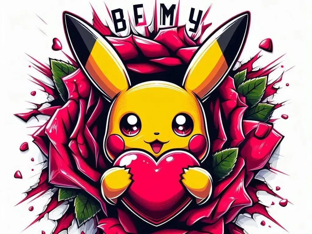 Pikachu Love Valentin Hueforge by leshowpatate HueForge model: Pikachu Love Valentin Hueforge by leshowpatate