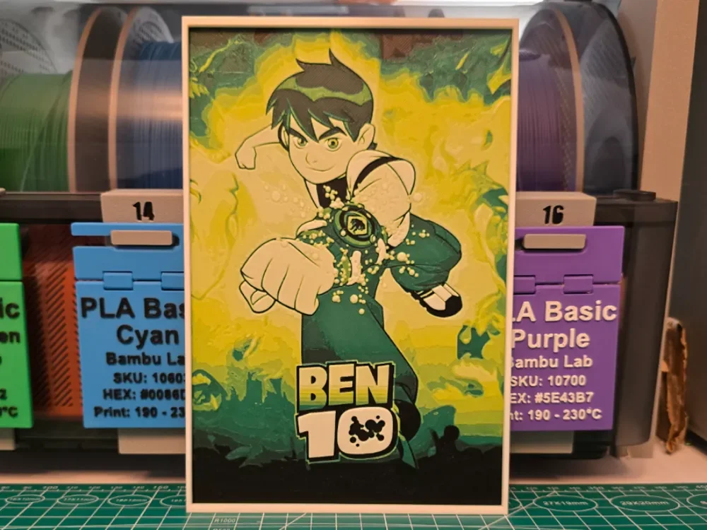 Ben 10 Poster - Hueforge Art by Lumpy3D HueForge model: Ben 10 Poster - Hueforge Art by Lumpy3D