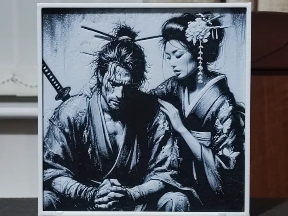The Last Samurai - HueForge 2 Color by BoDad HueForge model: The Last Samurai - HueForge 2 Color by BoDad