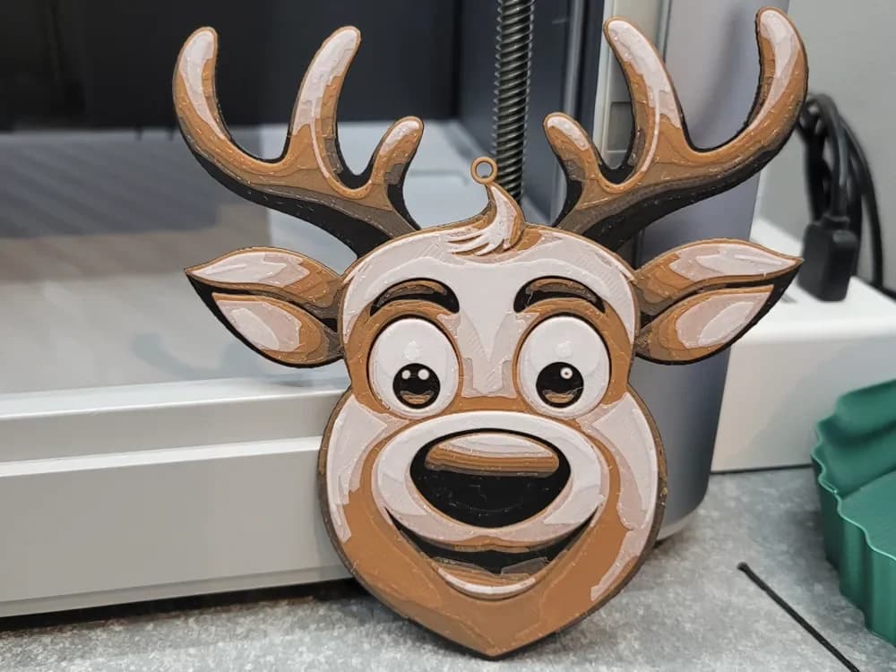 HueForge model: Christmas Reindeer - Hueforge 120x130 by Vincent111