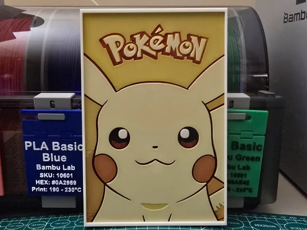 Pokémon Anime Poster - Hueforge Art by Lumpy3D HueForge model: Pokémon Anime Poster - Hueforge Art by Lumpy3D