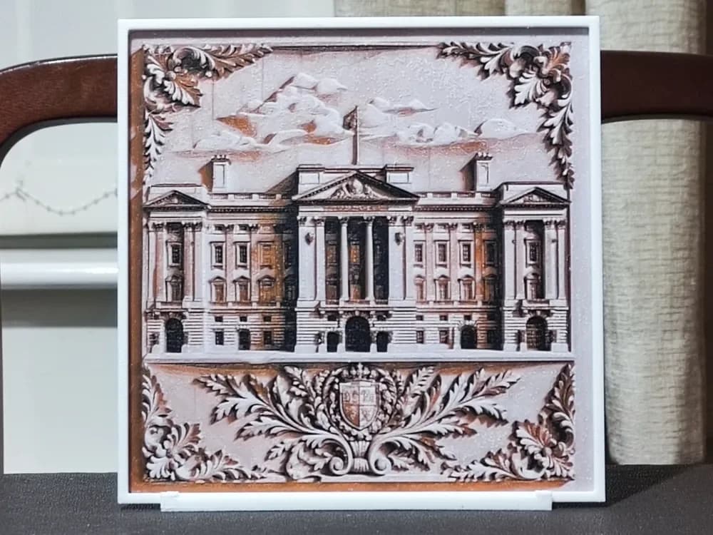 HueForge model: Carved Buckingham Palace - HueForge 3 Color by BoDad