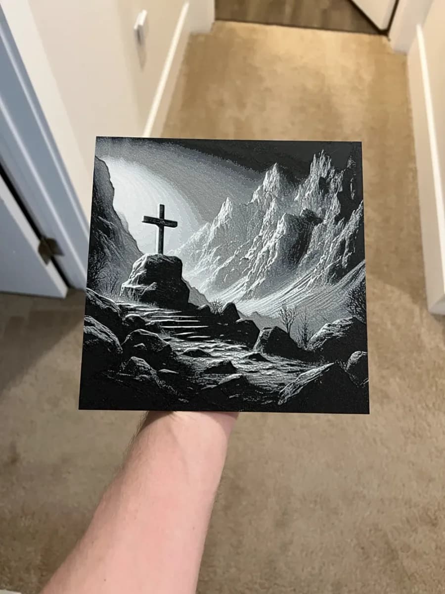 Easter Cross Art Hueforge by RP47 Designs HueForge model: Easter Cross Art Hueforge by RP47 Designs