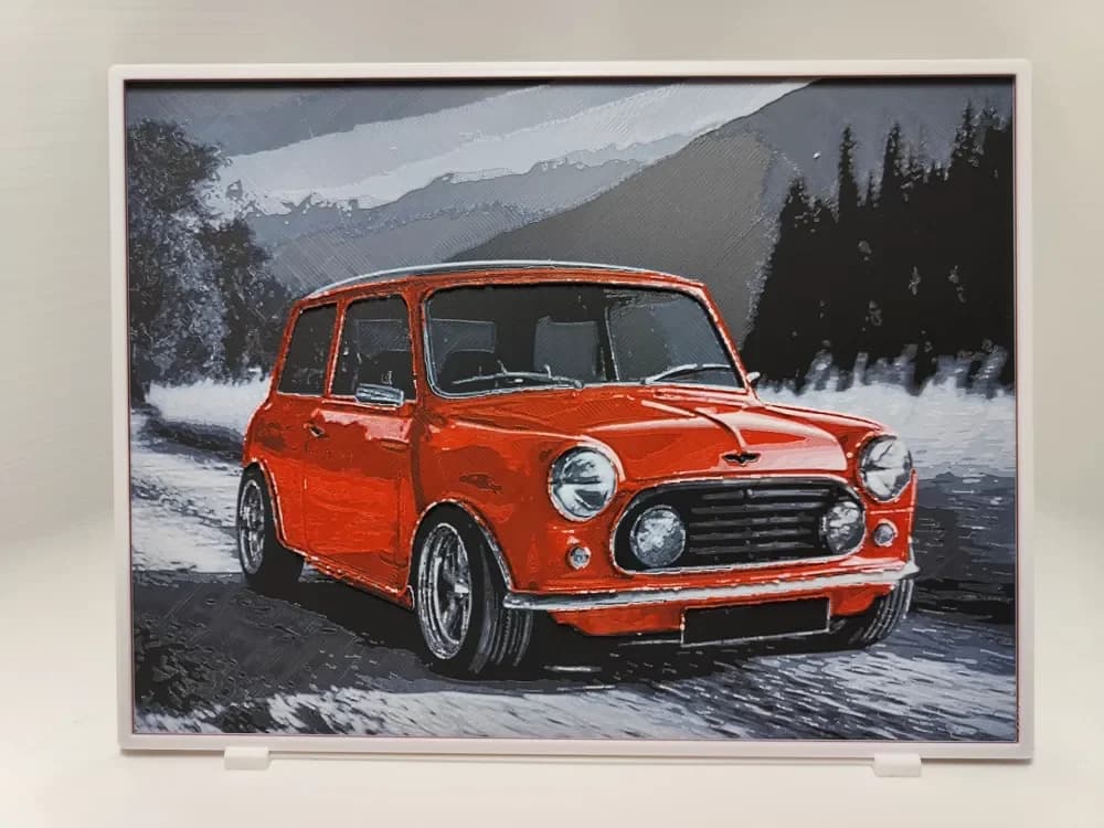Mini Cooper - Hueforge by BeaN HueForge model: Mini Cooper - Hueforge by BeaN