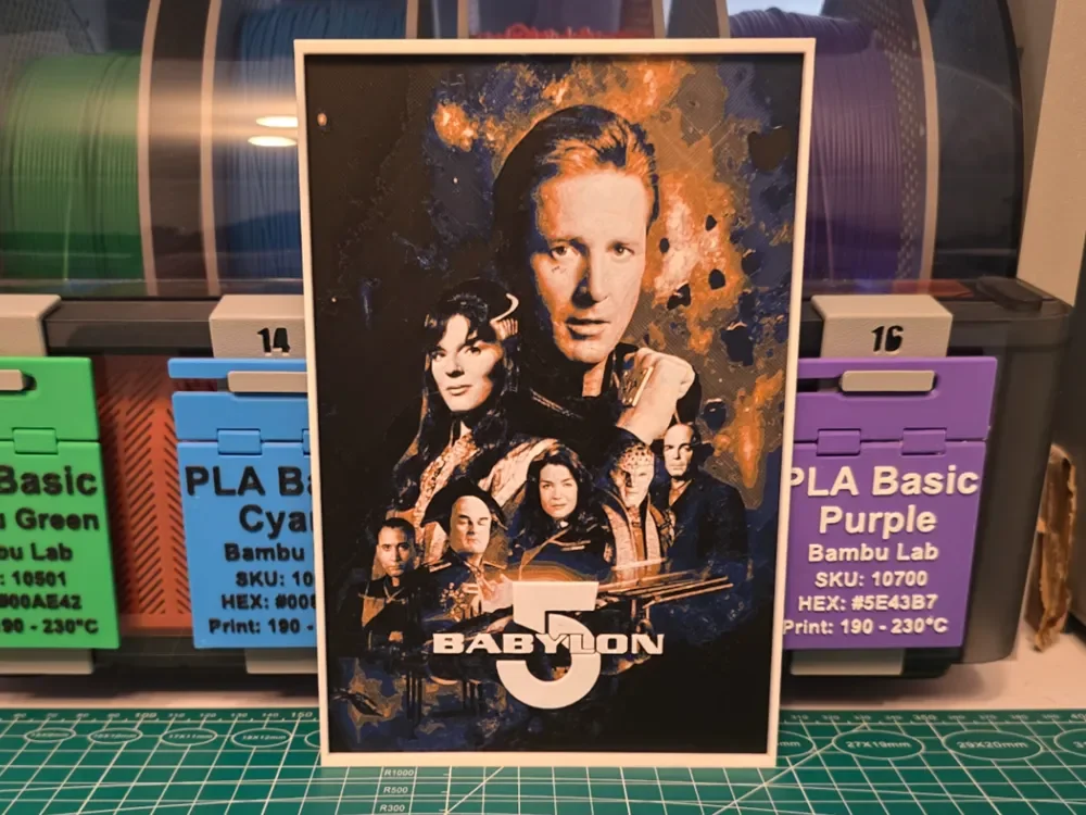 Babylon 5 Series Poster - Hueforge Art by Lumpy3D HueForge model: Babylon 5 Series Poster - Hueforge Art by Lumpy3D