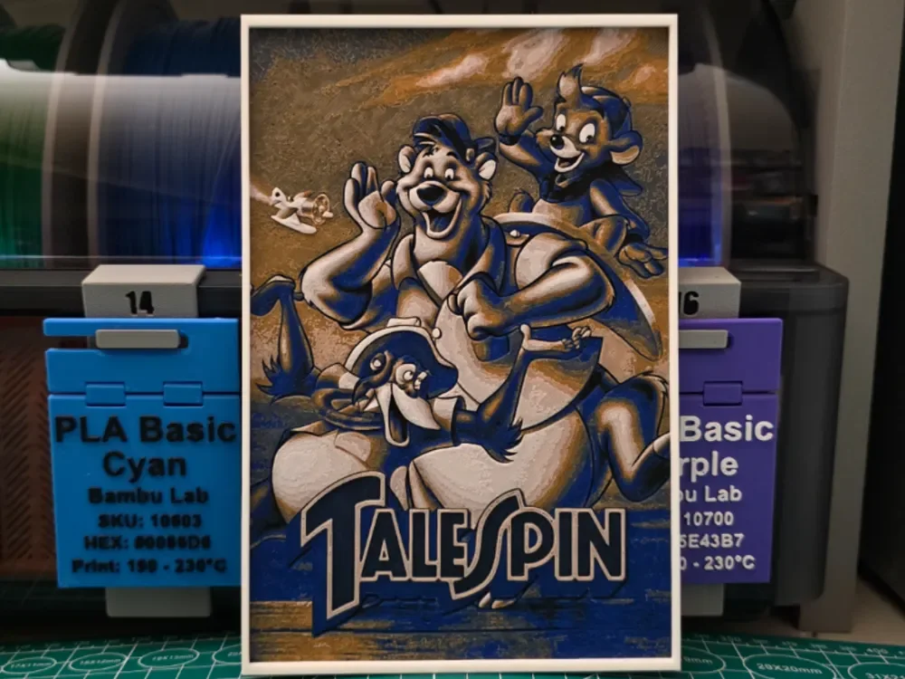 Disney's TailSpin Poster - Hueforge Art by Lumpy3D HueForge model: Disney's TailSpin Poster - Hueforge Art by Lumpy3D
