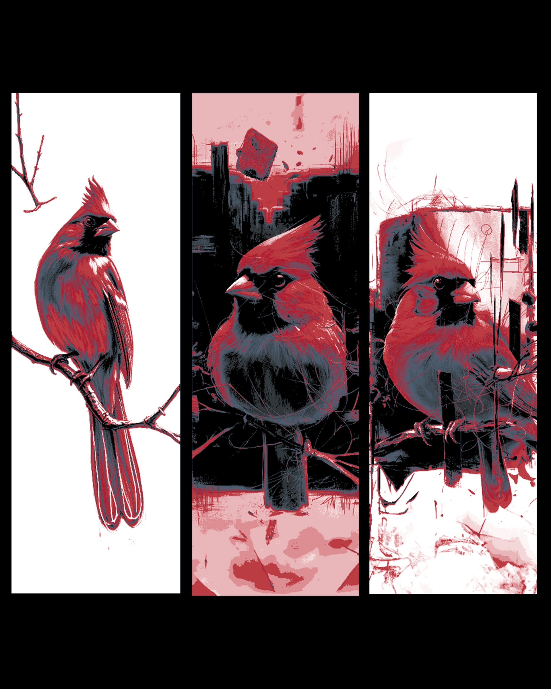 The artistic beauty of the fair cardinal - set of bookmarks The artistic beauty of the fair cardinal - set of bookmarks