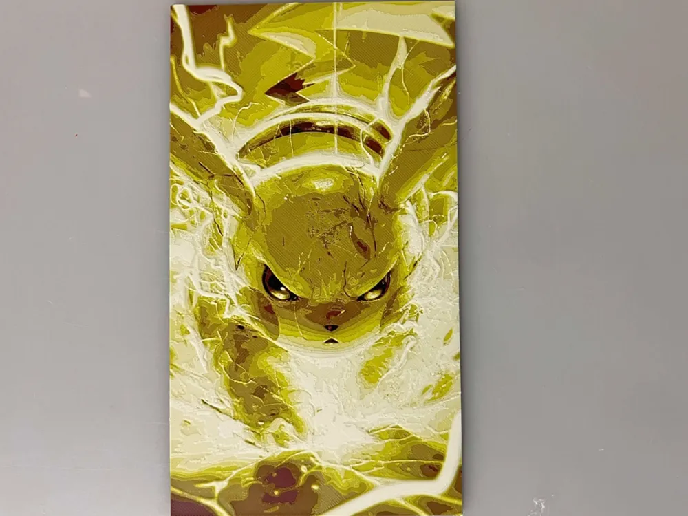 Pikachu Battle Walk by 3djd HueForge model: Pikachu Battle Walk by 3djd