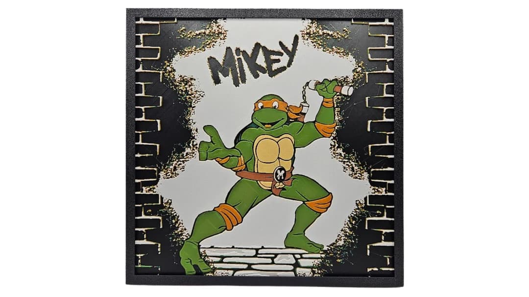 Michelangelo (Retro 1980s TMNT Hueforge) by BusyKikiBee HueForge model: Michelangelo (Retro 1980s TMNT Hueforge) by BusyKikiBee