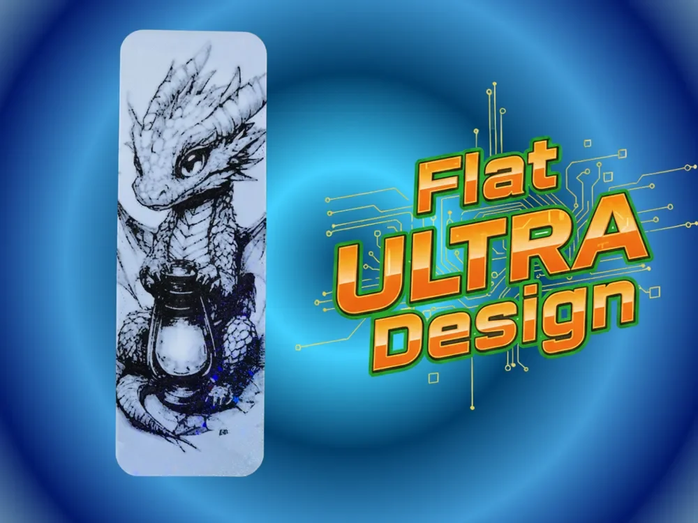 Baby Dragon Ultra Flat Bookmark by Atrus Design HueForge model: Baby Dragon Ultra Flat Bookmark by Atrus Design