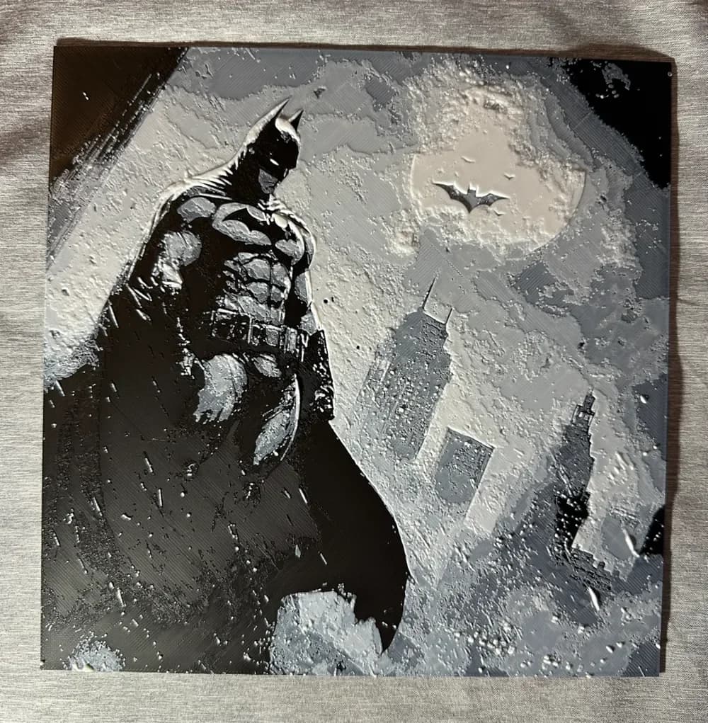 Batman B&W Hueforge by Hey Ben HueForge model: Batman B&W Hueforge by Hey Ben