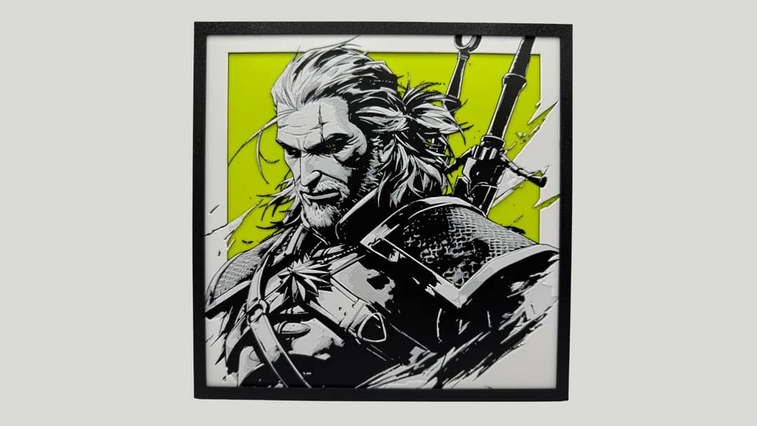 Geralt of Rivia - The Witcher Hueforge by Canadian Gamer HueForge model: Geralt of Rivia - The Witcher Hueforge by Canadian Gamer