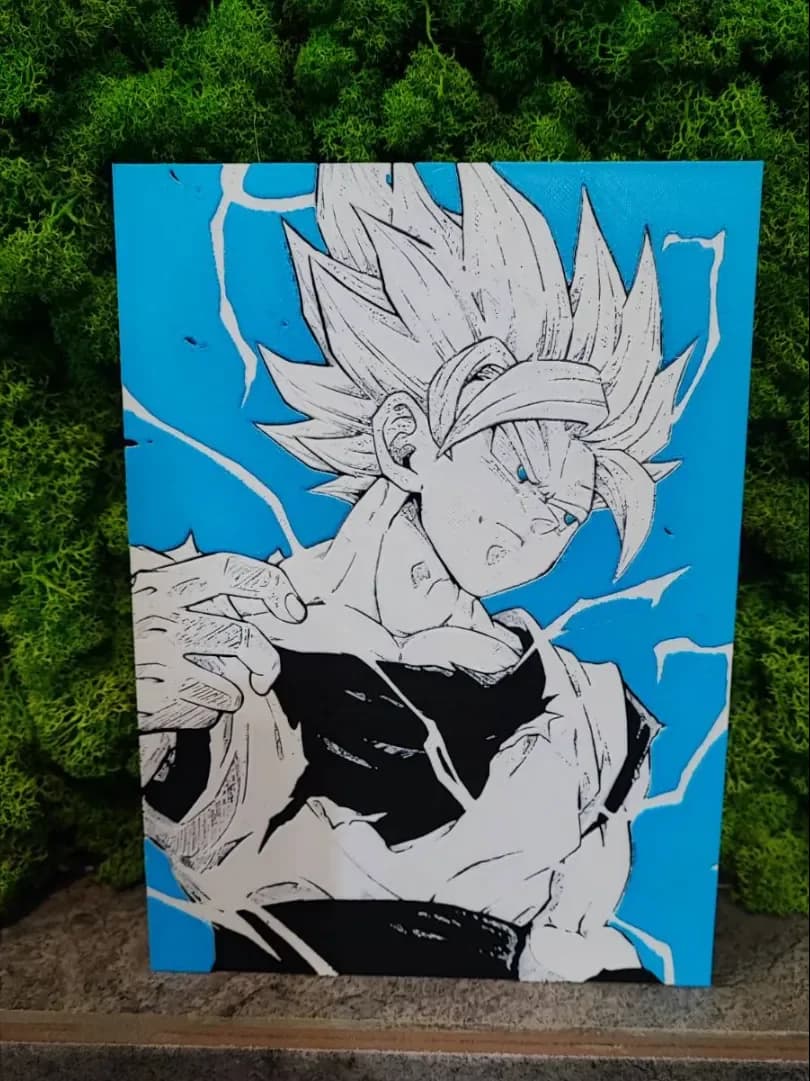 Goku - Customiseble Background by Garuda3D HueForge model: Goku - Customiseble Background by Garuda3D