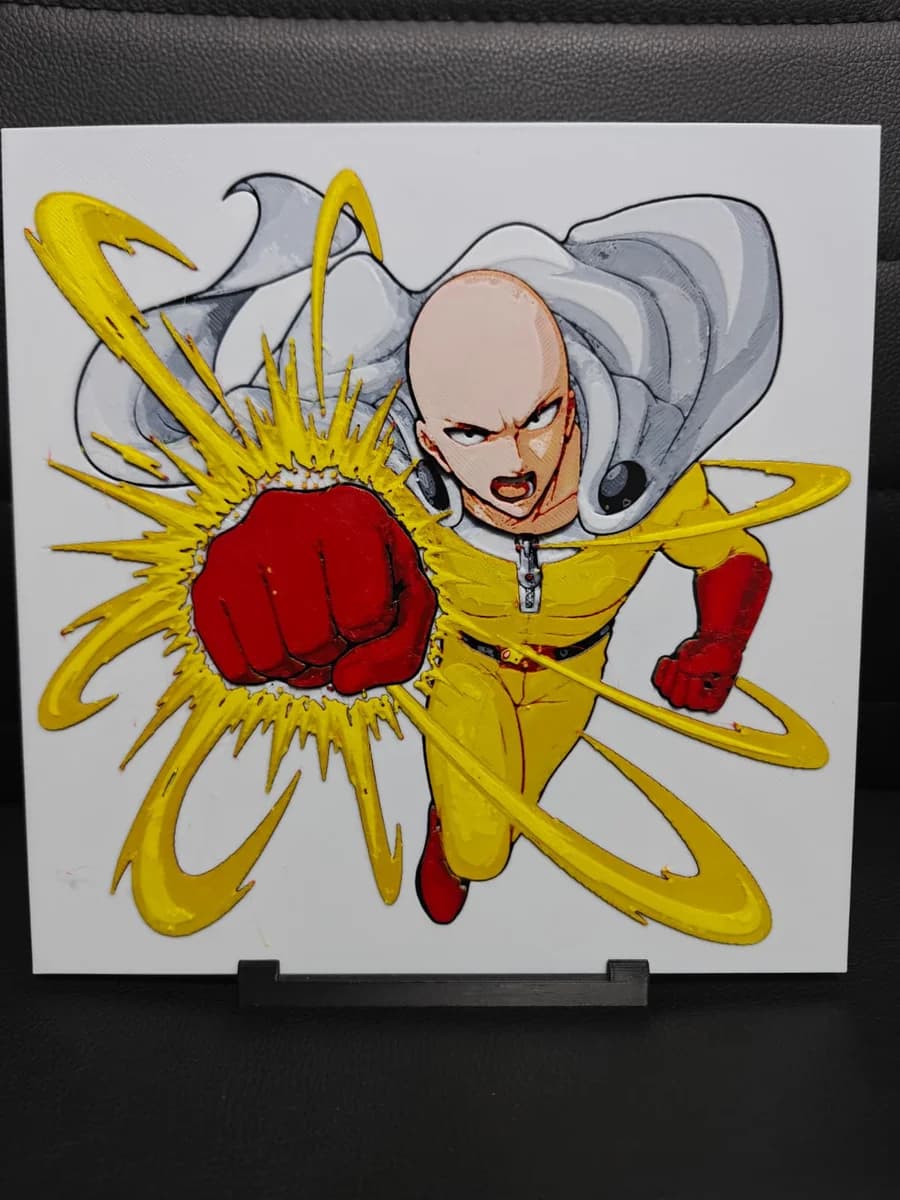 Saitama One-Punch Man by TheHueforgeLady HueForge model: Saitama One-Punch Man by TheHueforgeLady