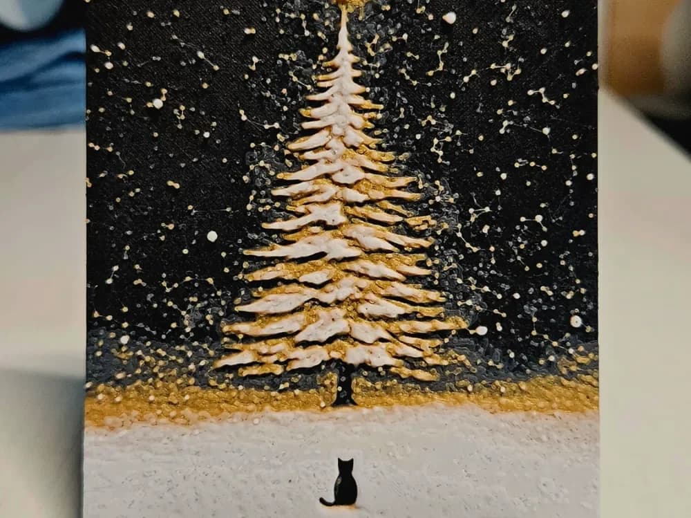 Christmas cat gold three Christmas cat gold three
