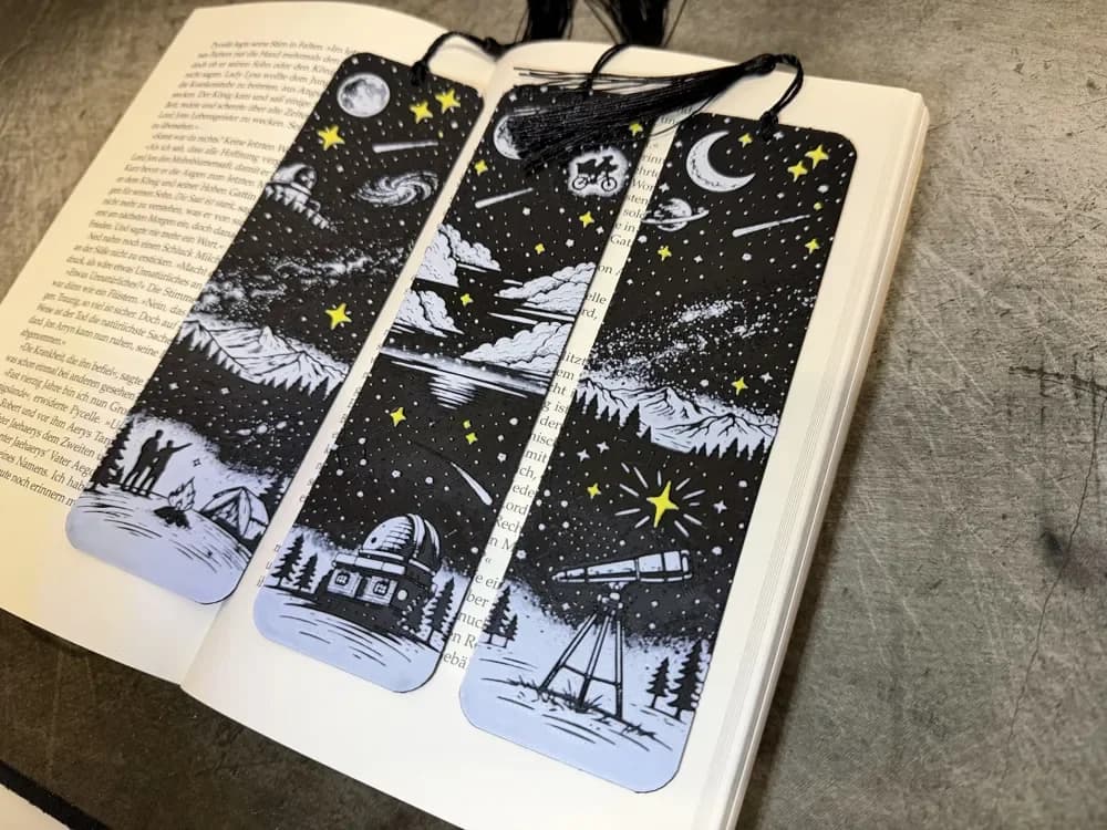 Night Sky Bookmarks - Set of 3 by Loupes HueForge model: Night Sky Bookmarks - Set of 3 by Loupes