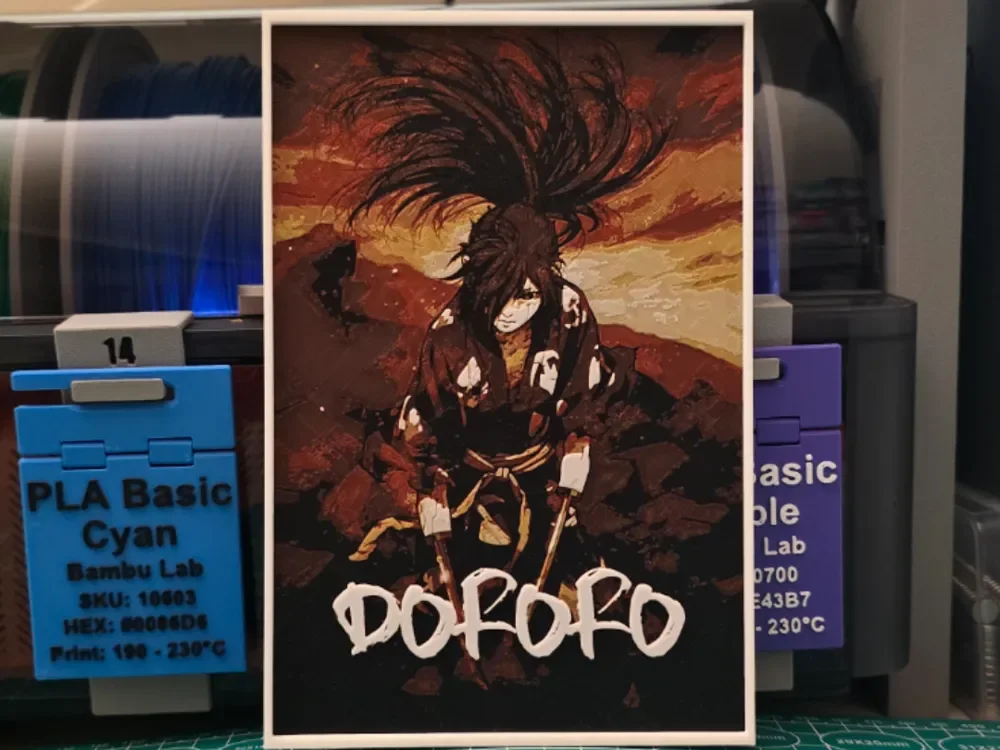 Dororo Poster - Hueforge Art by Lumpy3D HueForge model: Dororo Poster - Hueforge Art by Lumpy3D