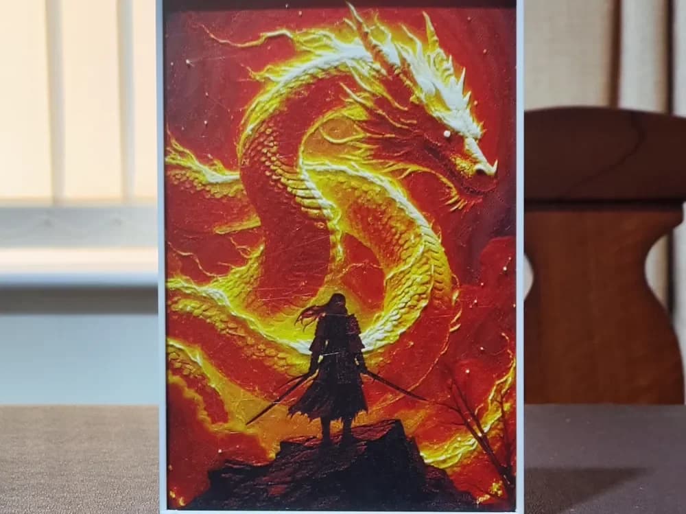 Dragon Warrior - HueForge 4 Color by BoDad HueForge model: Dragon Warrior - HueForge 4 Color by BoDad