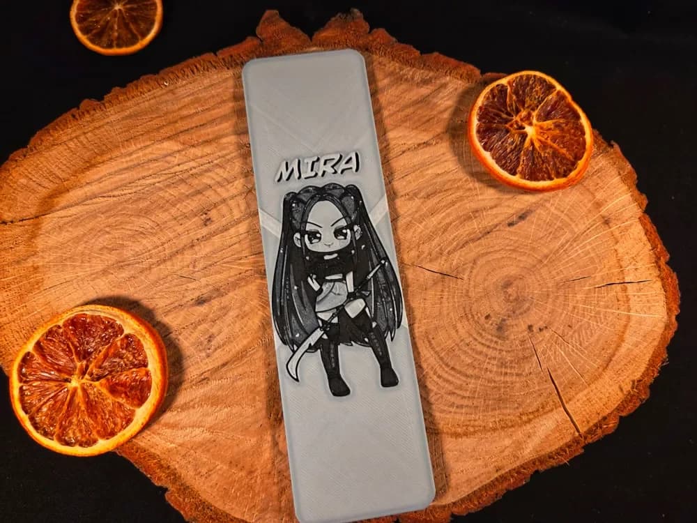 Mira K-pop demon hunters bookmark by EternalDesigns3D HueForge model: Mira K-pop demon hunters bookmark by EternalDesigns3D