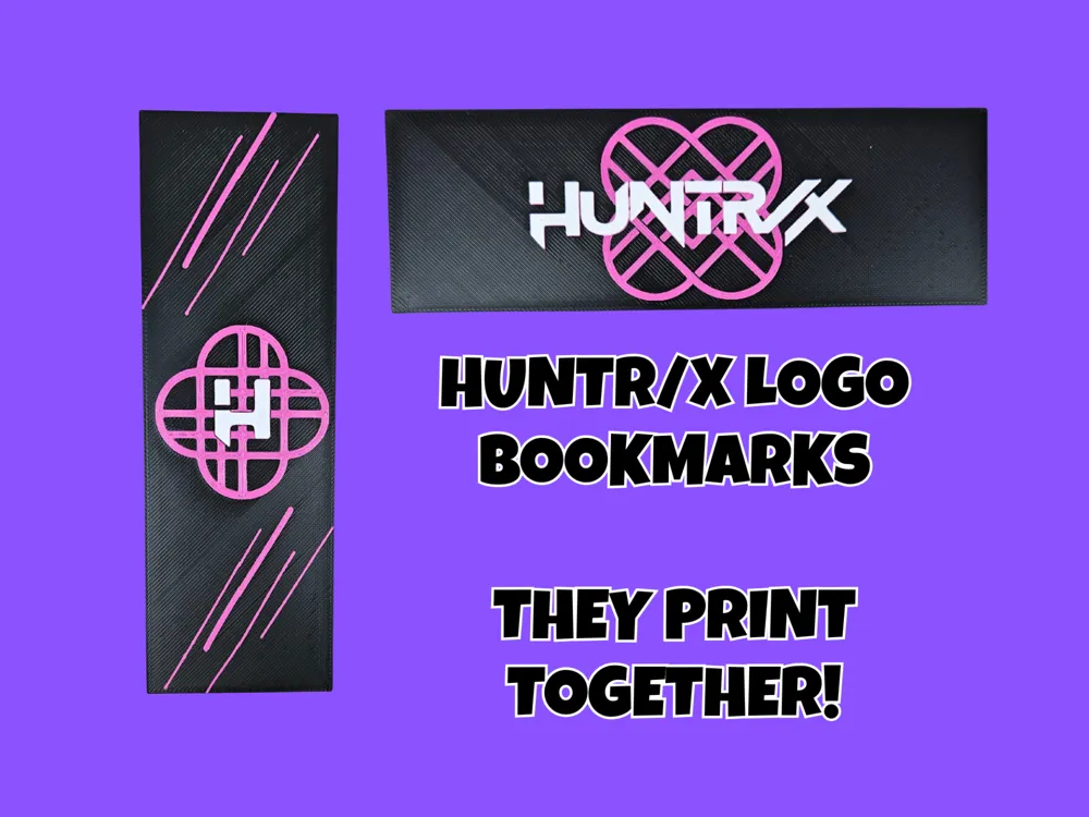 Huntrix Logo Bookmarks by Canadian Gamer HueForge model: Huntrix Logo Bookmarks by Canadian Gamer