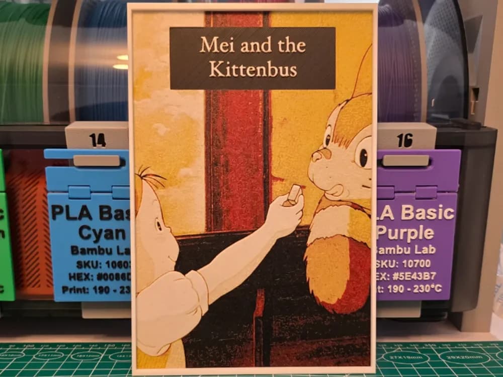 Mei and the Kittenbus Movie Poster – Hueforge Art by Lumpy3D HueForge model: Mei and the Kittenbus Movie Poster – Hueforge Art by Lumpy3D